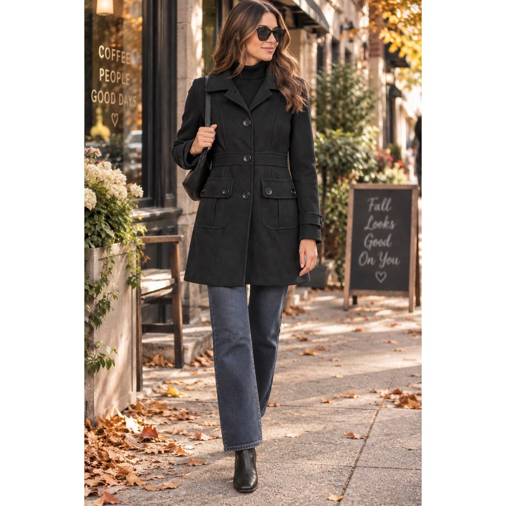 Anthropologie Tulle black tailored coat S